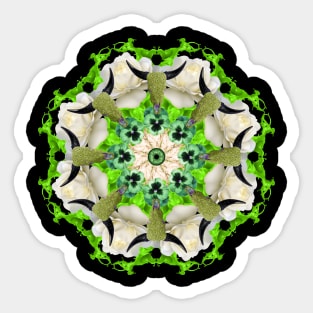 green cows mandala Sticker